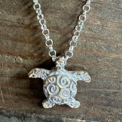 Turtle Necklace-Silver/Bronze