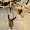 Garnet & Pearl Elk Necklace