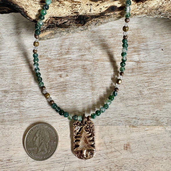 Moss Agate Tree Necklace