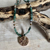 Moss Agate Elk & Snowflake Necklace