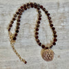 Garnet Vintage Gold Pendant Necklace