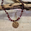 Garnet Vintage Gold Pendant Necklace