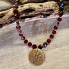 Garnet Vintage Gold Pendant Necklace