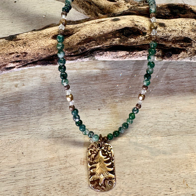 Moss Agate Tree Necklace