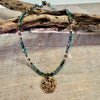 Moss Agate Elk & Snowflake Necklace