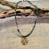 Moss Agate Elk & Snowflake Necklace