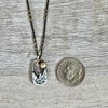 Sterling 24K Gold Mountain Pendant-Oxidized Silver/Gold Filled Chain