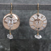 Sun & Moon Herkimer Diamond Earrings-Bronze/Silver