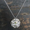 Silver Wood Round Necklace Bronze/Sterling Silver/Peridot