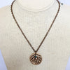 Mountain & Shining Sun Two Sided Pendant/Necklace-Bronze/Gold