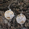 Ride On Bicycle Earrings Bronze/Sterling Silver
