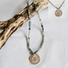 Two-Sided Mountain/Sun Moss Agate Necklace