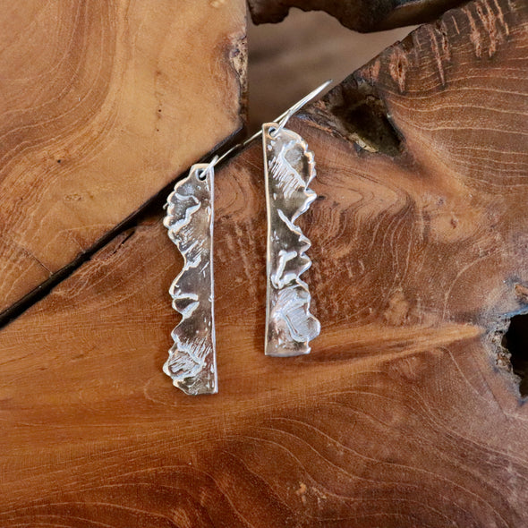 Mountain Range Earrings-Bronze & Sterling Silver