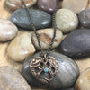 Paw Print Heart Pendant/Necklace-Bronze/Gold & Aquamarine