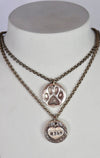 Personalized 2-Sided Memorial Paw Print Necklace-Bronze/Gold
