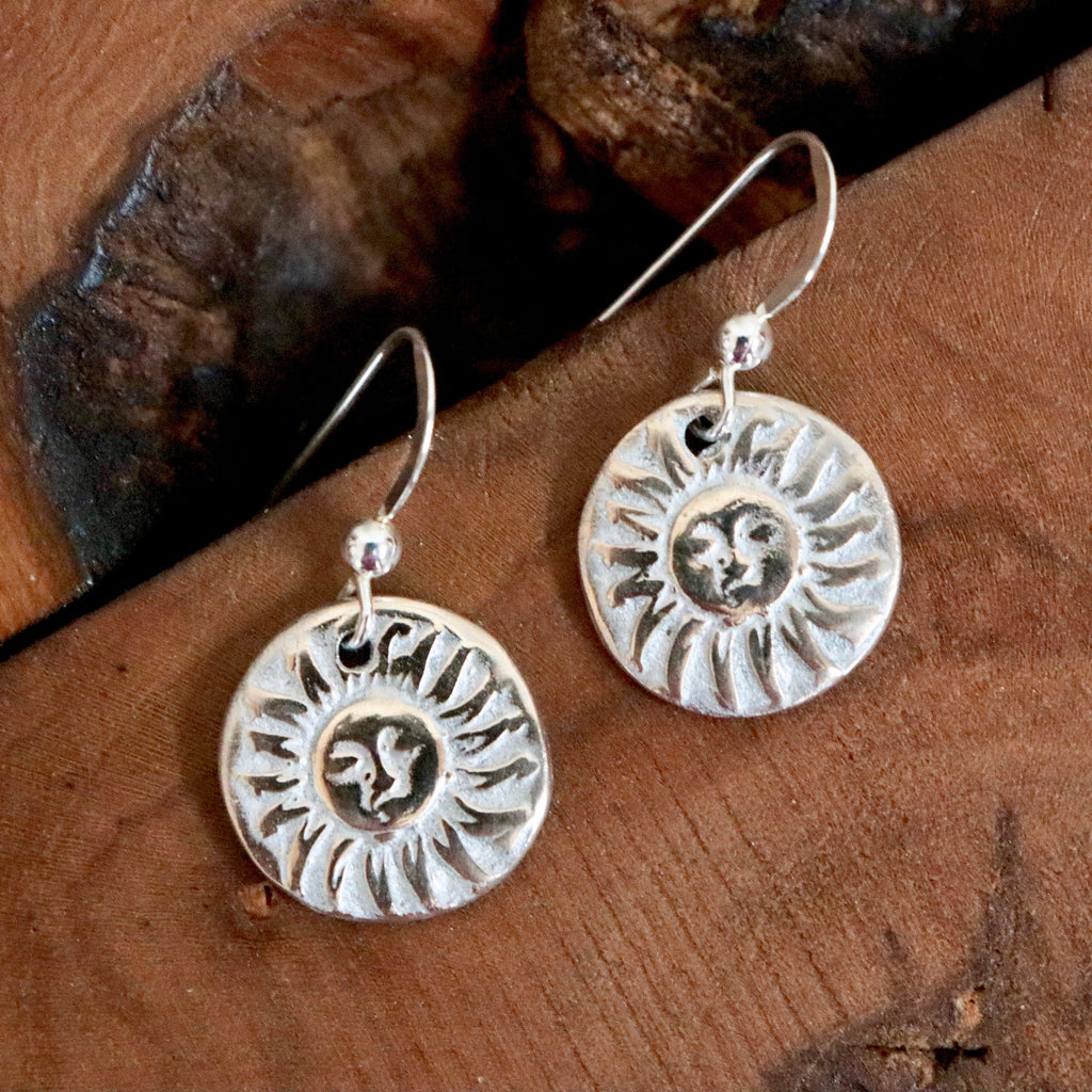 Sun Earrings-Bronze/Sterling Silver