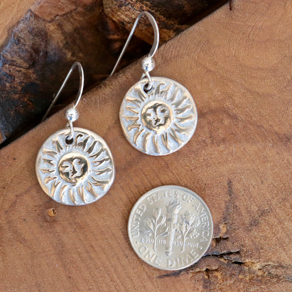 Sun Earrings-Bronze/Sterling Silver