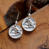 Ski & Snow Flake Earrings-Bronze & Sterling Silver