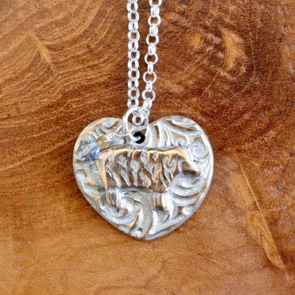 I LOVE Sheep Necklace-Bronze/ Sterling Silver