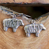 Wooly Sheep Earrings-Bronze/Gold