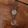 Mountain & Sun Two-Sided Pendant/Necklace-Bronze/Gold-Petite